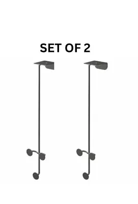 Set Of 2 - IKEA Pluggland Over Door Hanger 3 Round Hooks Black Minimalist New • £7