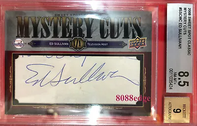 2008 Ud Mystery Cuts Auto: Ed Sullivan #1/1  23 Years Show  Bgs Cut Autograph 9 • $1038.93