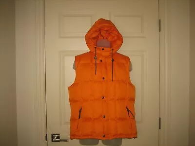 GANT X MICHAEL BASTIAN~ Mens Orange  Zip/Snap Hooded Puffer Vest~ SZ L~ • $64.50