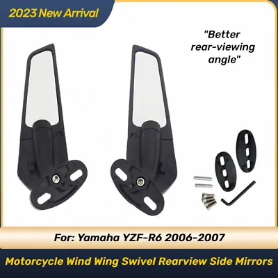 For Yamaha 2006 2007 YZF R6 Complete Wing Rearview Stealth Winglet Side Mirrors • $43.32