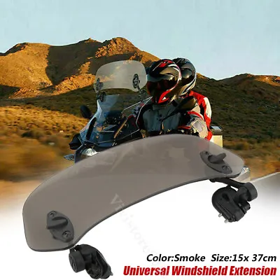 Clip On Motorcycle Smoke Windshield Extension Spoiler Wind Screen Deflector • $20.50