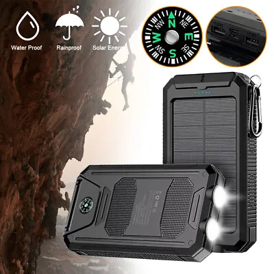 $25.98 • Buy Solar Power Bank 50000mAh,Portable Solar Charger For Hiking Camping Powerbank AU