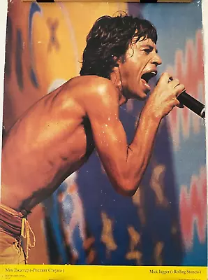 VTG Mick Jagger Poster Moscow 80s Rolling Stones Fun Club RARE • £82.50