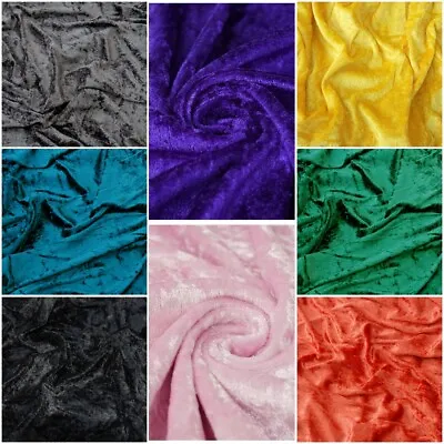£84.99 • Buy Premium Crushed Velvet Velour Fabric 2 Way Stretch Wedding Dress Glitz Material