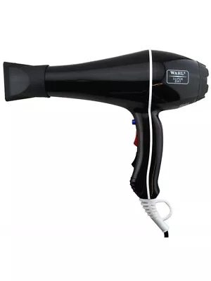 Wahl Professional Super/Power Dry 2000W Hair Dryer Tourmal Ionic+2 Nozzles/Black • $76