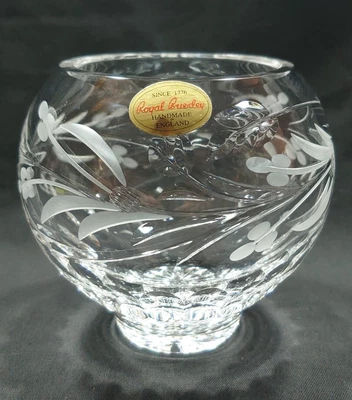 £10.99 • Buy Royal Brierley Lead Crystal Fuchsia Round Vase