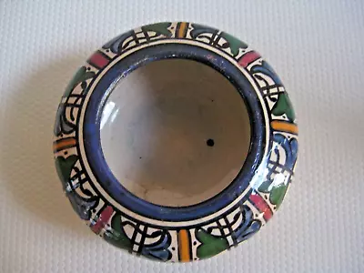 £19.80 • Buy Moroccan Moorish Polychrome Tin Glazed Earthenware Bowl Vase Geometric Design