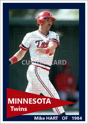 Mike Hart - 1984 Minnesota Twins - 2.5 X 3.5 Custom Card (blank Back) • $3.50