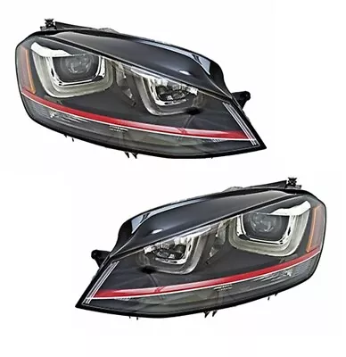 $1485 • Buy Fit Volkswagen Golf Gti 2014-2017 Curve Led Headlights Head Lights Lamps Pair