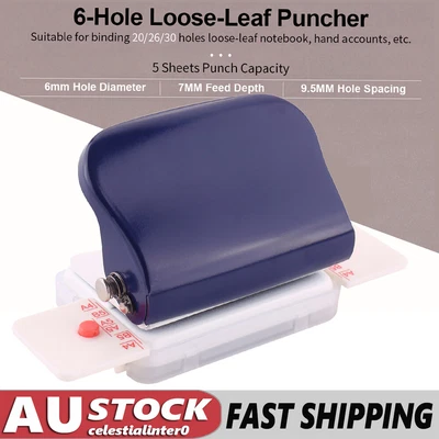 KW-trio 6 Hole Paper Punch Handheld Metal Hole Puncher For A4 A5 B5 For Notebook • $15.99