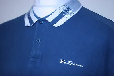 £11.61 • Buy Ben Sherman Collar Interest Polo Shirt - XL - Sea Blue - Mod 60s Casuals Top