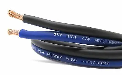 Sky High Car Audio 8 Gauge Cca Speaker Wire 25ft Blue/black • $18.99