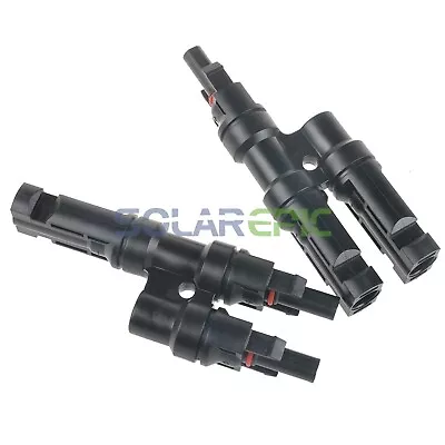 1 Pair T Branch Solar Panel Cable Connector Male & Female Solar Connector IP65 • $5.50