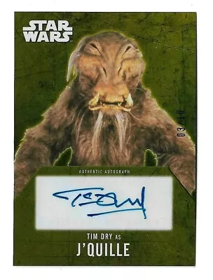 2016 Topps Star Wars Evolution Gold Autograph Tim Dry As J'Quille #3/10 • £38.60