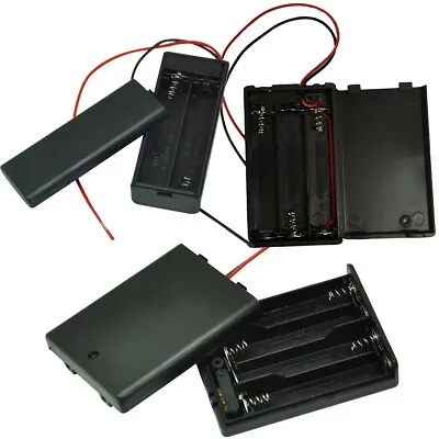 AAA PC2400 Battery Holder Case Box 2x/3x/4x AAA With Wire Lead & Cover & Switch • $5.40