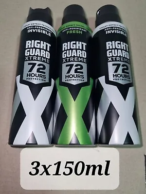 £7.25 • Buy Right Guard Man Extreme 72hr Anti-Perspirant Deodorant 3x150ml