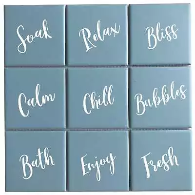 £3.39 • Buy 9 X Words For Bathroom Tile Stickers Decals Kitchen Wall Vinyl Waterproof Tiles