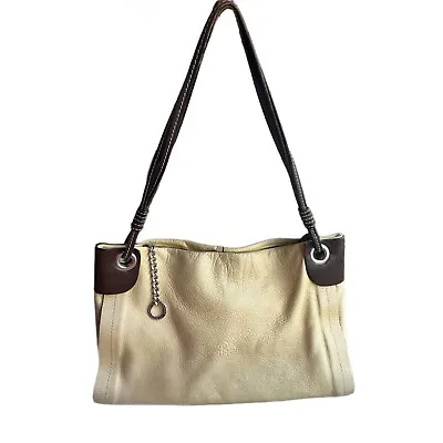 Vintage Robert Pietri Cream Pebbled Leather Hobo Satchel Bag Purse Pocketbook • $38.24