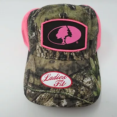 Mossy Oak Camouflage Hat Cap Ladies OSFM Pink Camo Adjustable Strapback Trucker • £9.61