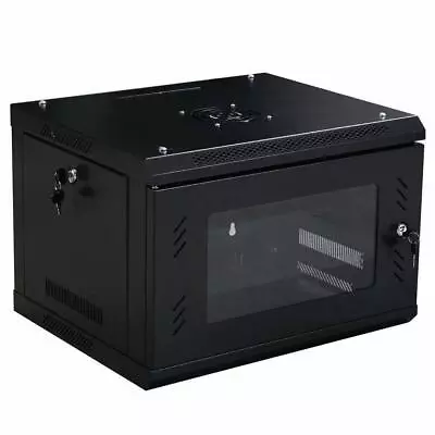 6U Wall Mount Network Equipment Server Data Cabinet Rack Glass Door (Black) • $78.99