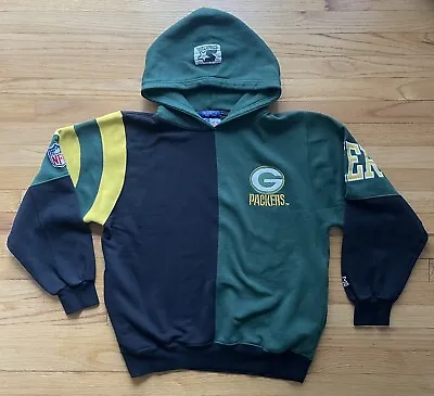 Vintage Starter Hoodie Green Bay Packers Sweatshirt Pullover Mens Large NFL 90s • $55.99