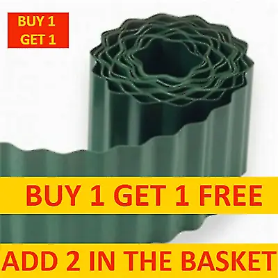 Garden Lawn Edging Green Plastic Border Outdoor Plant Flower Bed Tidy Wall Fence • £9.99