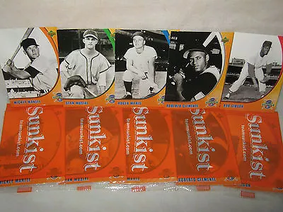 MLB Upper Deck Set Of 5 (SEALED)  SUNKIST  Mantle/Musial/Maris/Clemente & Gibson • $59.95