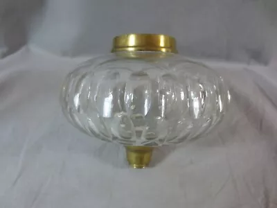 Vintage Antique Pre Loved Glass Duplex Oil Lamp Font ** CRACKED** • £15