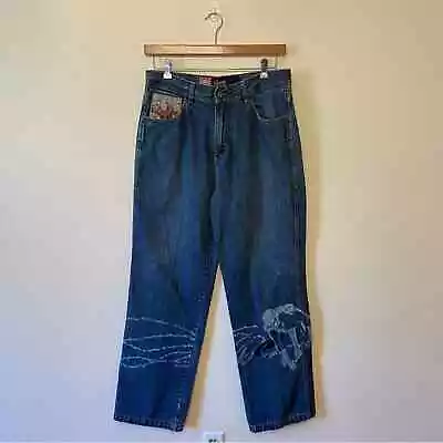 RARE Spider-Man Ecko Unltd 34 Blue Denim Jeans Vintage Y2K Streetwear Marvel  • $486