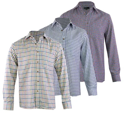 Mens Country Check Casual Tattersall Shirts Outdoor Work Long Sleeve M-XXL • £15.99