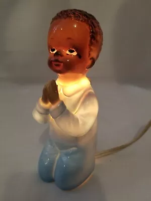 Vintage RARE I.W. Rice & Co. Praying Child Porcelain Night Light Lamp Japan • $27.99