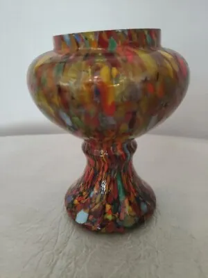 Vintage End Of Day Colourful Beautiful Glass Vase. Multicoloured. 4.5 In’s Tall • £23.60