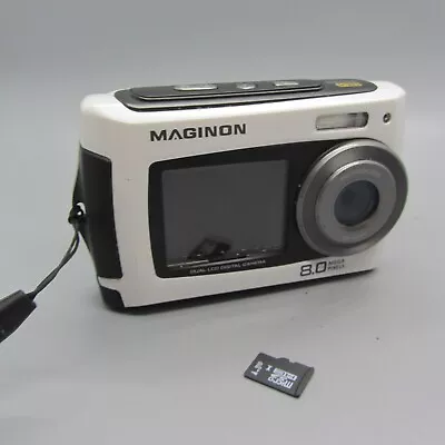 Maginon Digital Camera 8.0MP Underwater Selfie Screen White Tested • £49.99