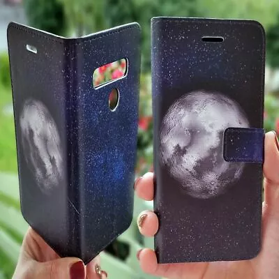 For LG Series Wallet Mobile Phone Case Cover - Full Moon Starry Night Theme FC02 • $13.98