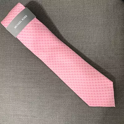 Michael Kors Men's Neck Tie Pink Geo Silk Blend MSRP $69.50 • $14.99