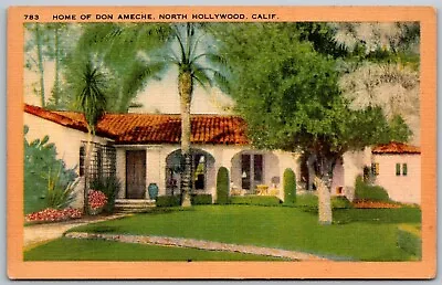 Hollywood California 1940s Postcard Home Of Actor Movie Star Don Ameche • $4.17