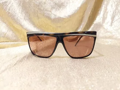 VTG 80's Laura Biagiotti Designer Sunglasses Top Bar Tortoise Brown Italy • $50
