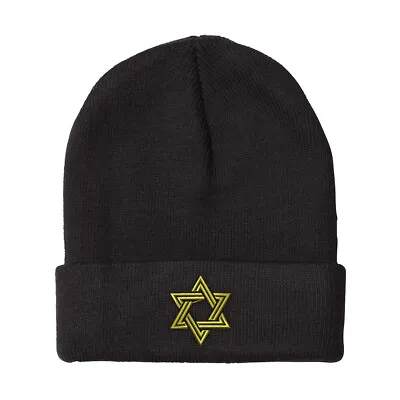 Beanies For Men Star Of David Gold Embroidery Winter Hats Women Skull Cap 1 Size • $16.99