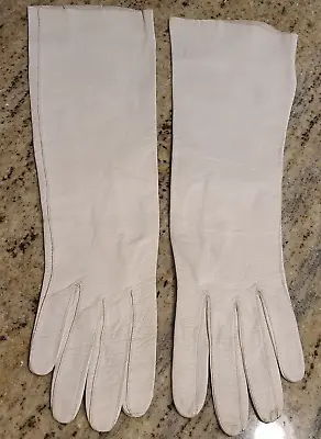 Vintage Size 7 M White Kay Fuchs Opera Formal 14.5  Long Gloves Western Germany • $22