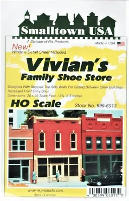 HO Scale Smalltown USA  699-6013 Vivian's Family Shoe Store Kit • $14.40