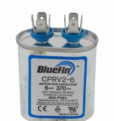 6 MFD Oval Run Capacitor 370 Volts AC Motor 6 Uf UNIVERSAL HVAC PART 6uf • $8.99