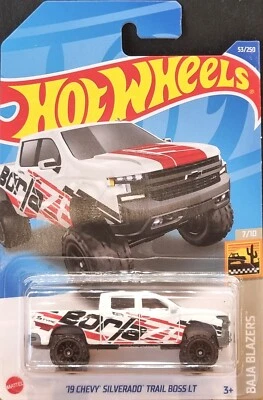 $6.95 • Buy Hot Wheels 2022 '19 Chevy Silverado Trail Boss LT White #53 Baja Blazers 7/10