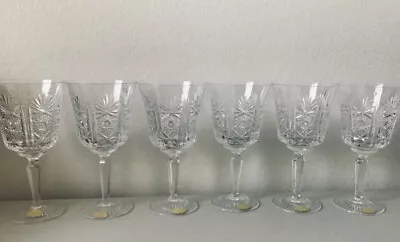 Germany Echt Bleikristall Crystal Wine Glasses (6) Vintage 7” NWL ELEGANT • $64.89