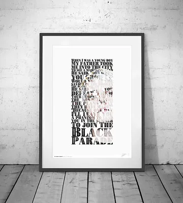 MY CHEMICAL ROMANCE  ❤ Welcome To The Black Parade - Lyrics Poster Art Print • £9.99