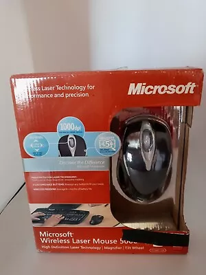 Microsoft Wireless Laser Mouse 5000 Model 1058 In Metallic Black - OPEN BOX • $60