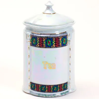 Vintage MEPOCO WARE Iridescent Tea Canister Style #2141 • $25
