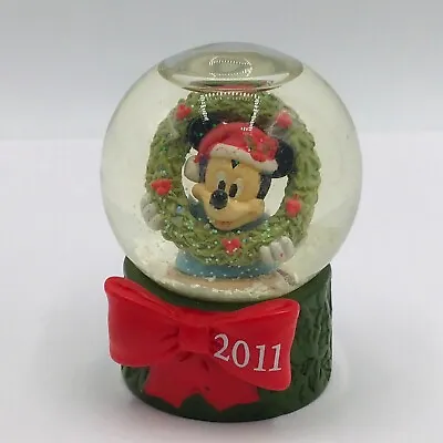 Disney JCPenny 2011 Mini Snow Globe Collectors Mickey Mouse Christmas 2 1/4” • $11.95