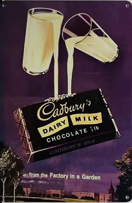 Tin Sign Cadburys Chocolate Bar Man Cave Gift Shed Metal Garage Vintage Look • $13.45