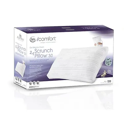 New Serta IComfort Scrunch 3.0 Gel Memory Foam 2 In 1 Pillow Cooling Support QN • $71.10