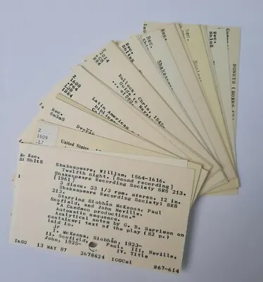 Vintage Library Catalog Cards (50 Cards) • $10